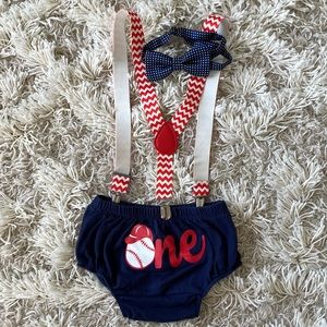 Baseball first birthday outfit